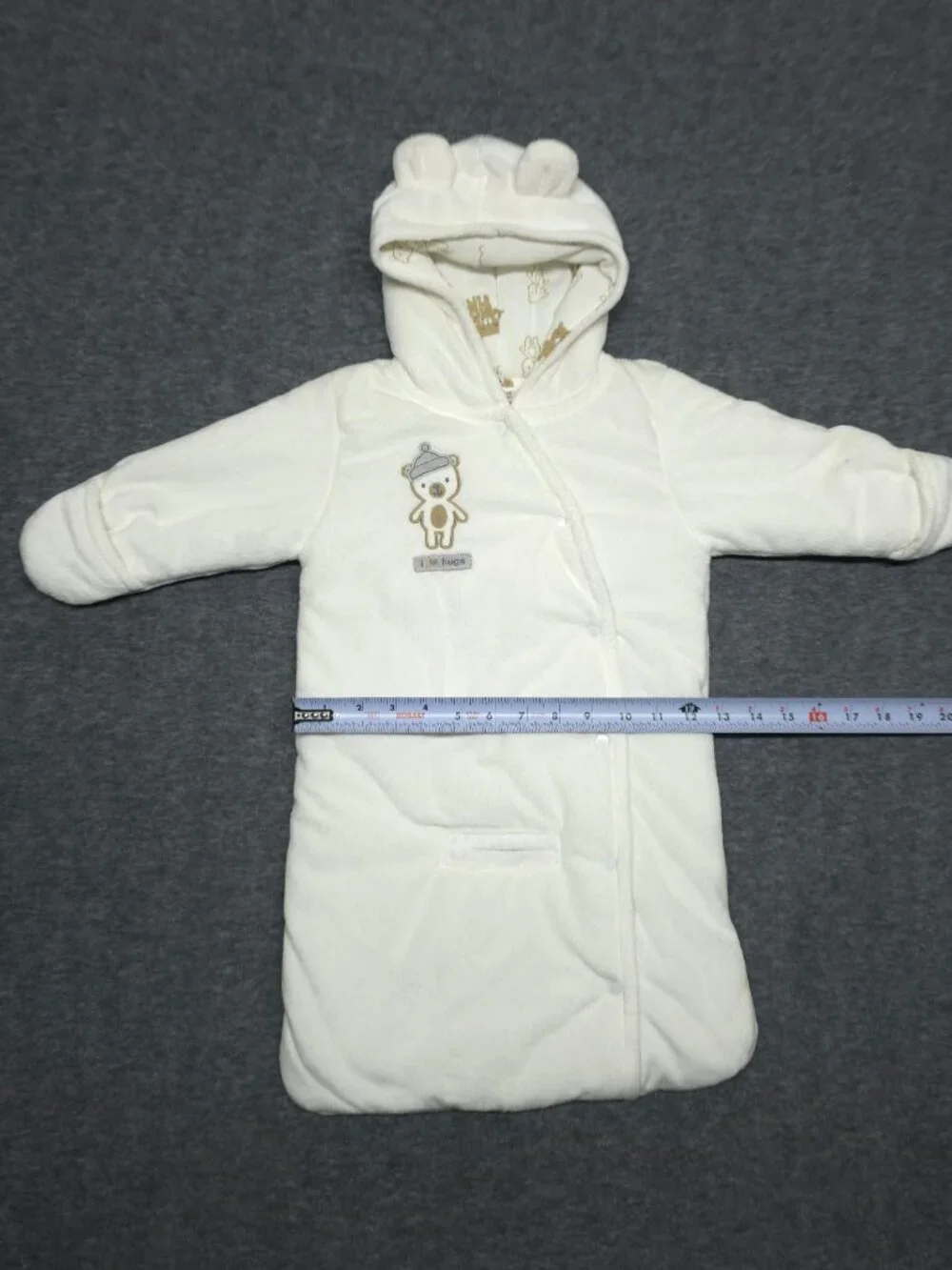Just One You Carter's White Baby Bunting Bear Hood 3-6M Winter